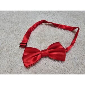 Red satin bow tie